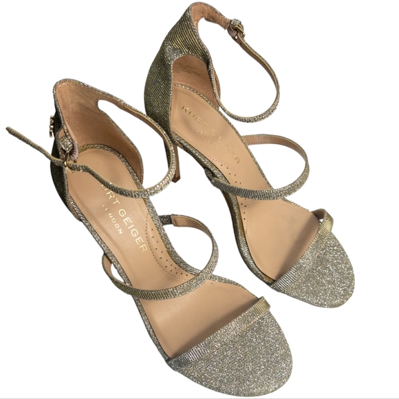 Kurt Geiger Shoreditch High Heel Sandal Open Grey 8 - Picture 5 of 6